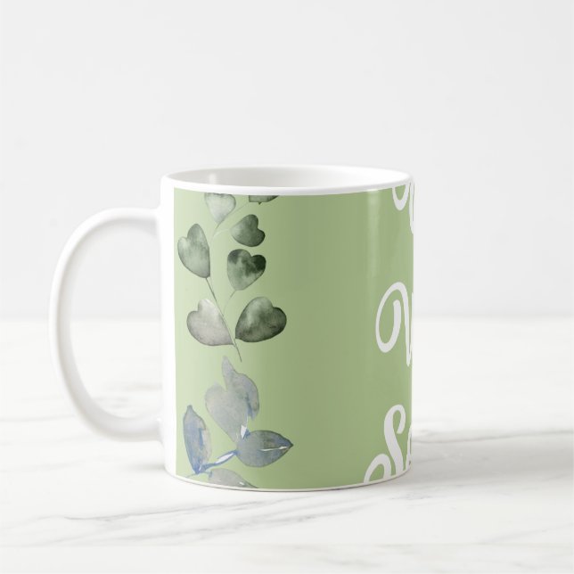 Caneca De Café Floral Obtenha saudações em breve Anúncio Mug (Esquerda)