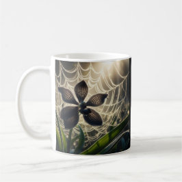 Caneca De Café Floral Orquídea Negra