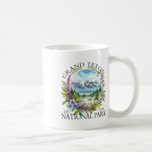 Caneca De Café Floral Parque Nacional Grand Teton Caminhada Acamp