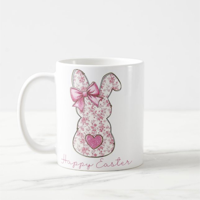 Caneca De Café Floral Páscoa Bunny (Esquerda)