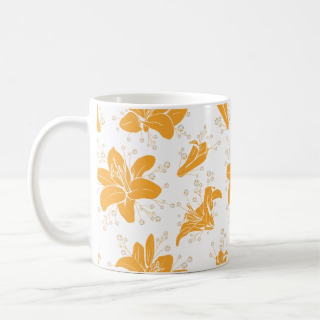 Caneca De Café Floral Pattern  (Esquerda)
