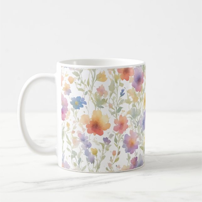 Caneca De Café Floral Patterno Coffee Mug para Amigos (Esquerda)