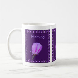Caneca De Café Floral Personalizada Rosa e Roxa de Flor de Primav