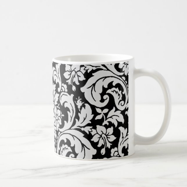 Caneca De Café Floral preto e branco (Direita)