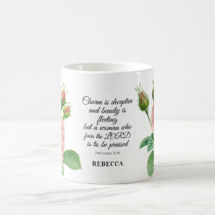 Caneca De Café Floral Proverbs 31:30 Coffee