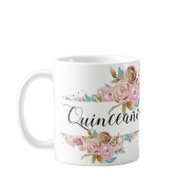 Floral Quinceañera mug elegante
