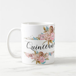 Caneca De Café Floral Quinceañera mug elegante 