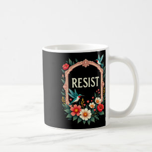 Caneca De Café Floral Resist Trump Funny Anti-trump 2025