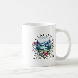 Caneca De Café Floral Retro Parque Nacional da Geleira Caminhada