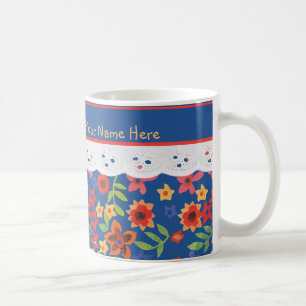 Caneca De Café Floral Retro Personalizado, Lace Faux Coffee Mug