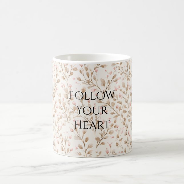 Caneca De Café Floral Rosa Bege Blush (Centro)