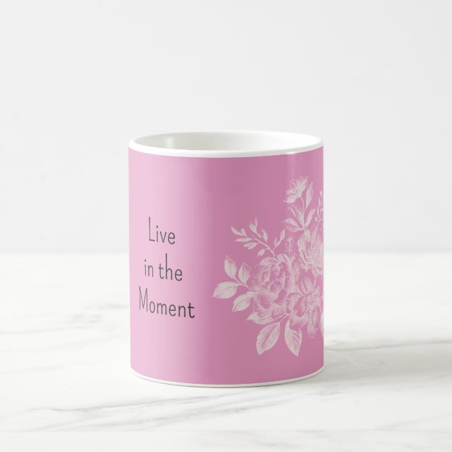Caneca De Café Floral Rosa Creme (Centro)