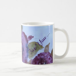 Caneca De Café Floral roxo de aquarela