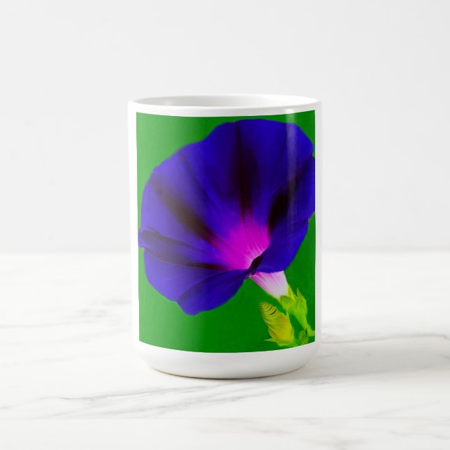 Caneca De Café Floral Roxo-Rosa Ardente  (Centro)