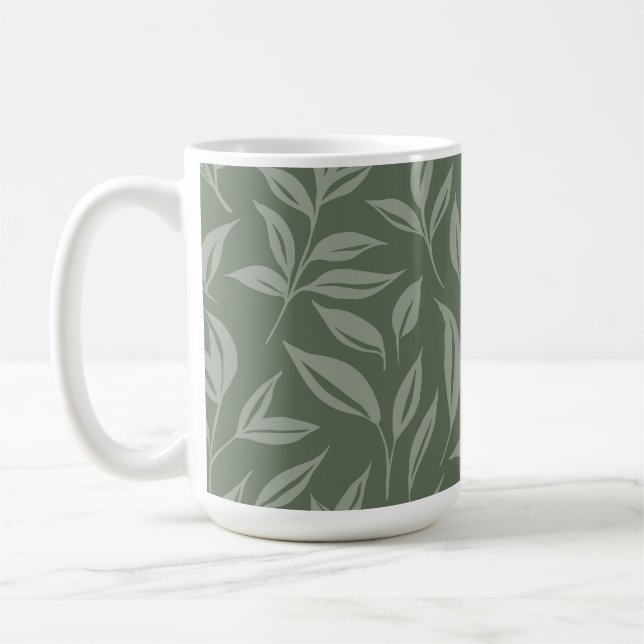 Caneca De Café Floral Sage Green (Esquerda)