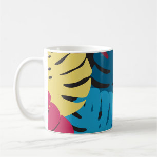 Caneca De Café Floral seamless pattern. Background from bright le