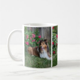 Caneca De Café Floral Sheltie