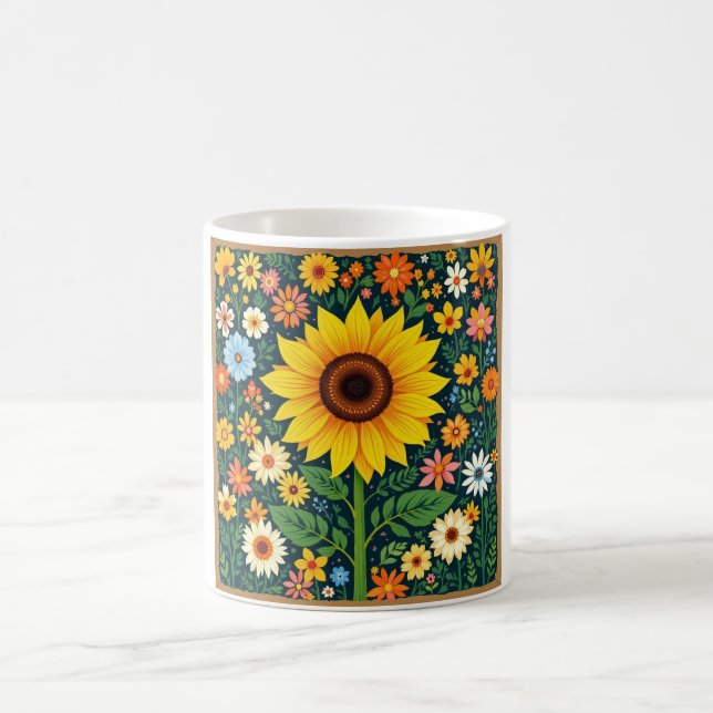 Caneca De Café Floral Sunflower Mug (Centro)