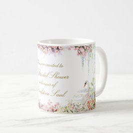 Caneca De Café floral swan chic calligraphy bridal shower