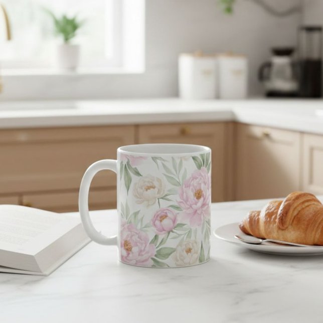 Caneca De Café Floral Teacup Design Ceramic Coffee Mug (Criador carregado)