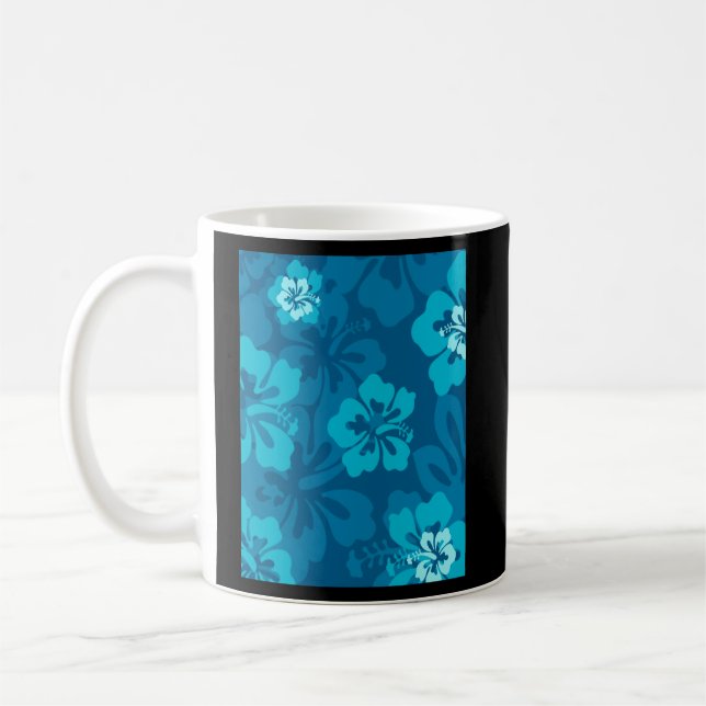 Caneca De Café Floral Tropical do Havaí Blue Hibiscus Flower (Esquerda)