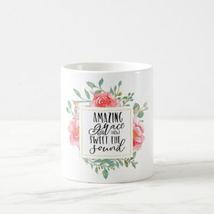 Caneca De Café Floral "Uma Graça Incrível" Coffee Mug