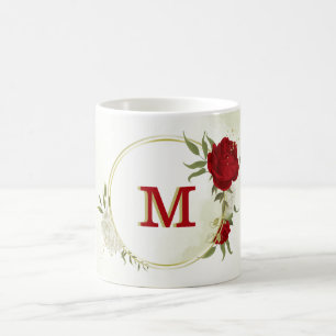 Caneca De Café Floral verde branco 