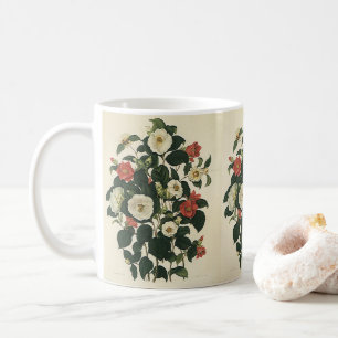 Caneca De Café Floral Vintage, Flores de Rosas de Jardim Antigas