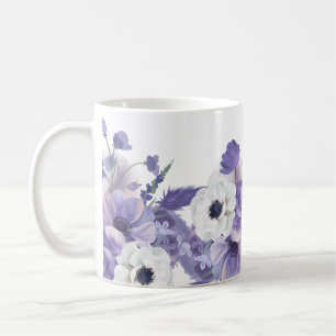 Caneca De Café Floral Violeta bonito
