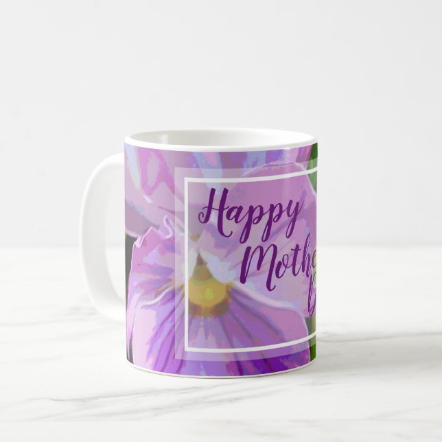 Caneca De Café Floral Violeta Pensée (Frente Esquerda)