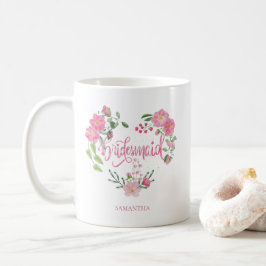 Caneca De Café Floral Wedding Party Bridesmaid