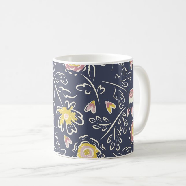 Caneca De Café Floral Whirlwind (Frente Esquerda)