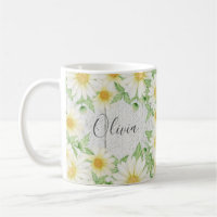 Floral White Daisiers Nome Watercolor