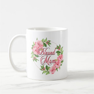 Caneca De Café Floral Wreath Abençoada Mãe