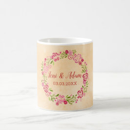 Caneca De Café Floral Wreath Colorida