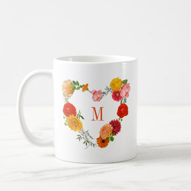 Caneca De Café Floral Wreath Colorida (Esquerda)