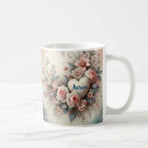 Caneca De Café Floral Wreath do Aniversário Personalizado