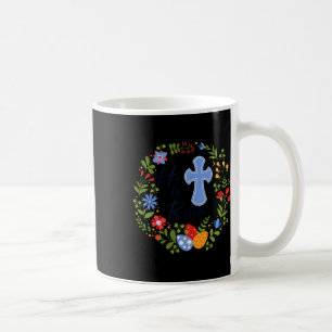 Caneca De Café Floral Wreath Ele É Risen Jesus Christian Happy Ea