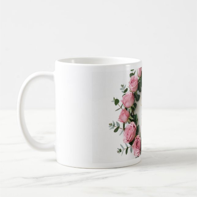 Caneca De Café Floral Wreath Gold Foil Sticker Set | Blush Pink R (Esquerda)