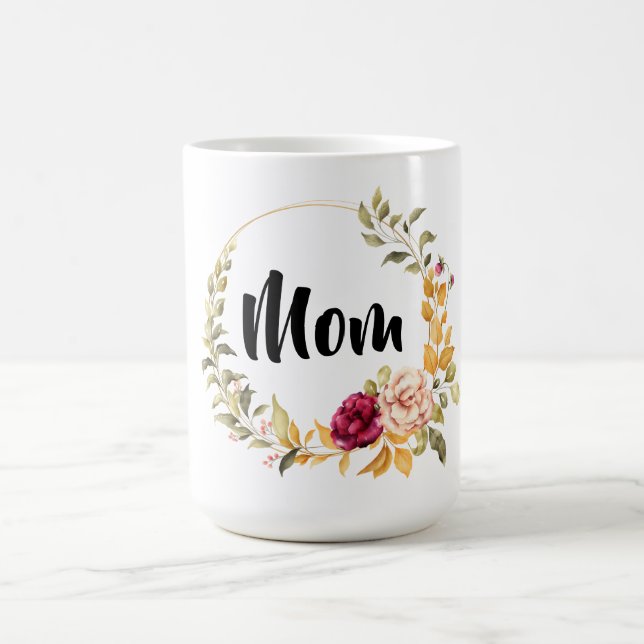 Caneca De Café Floral Wreath Monograma (Centro)