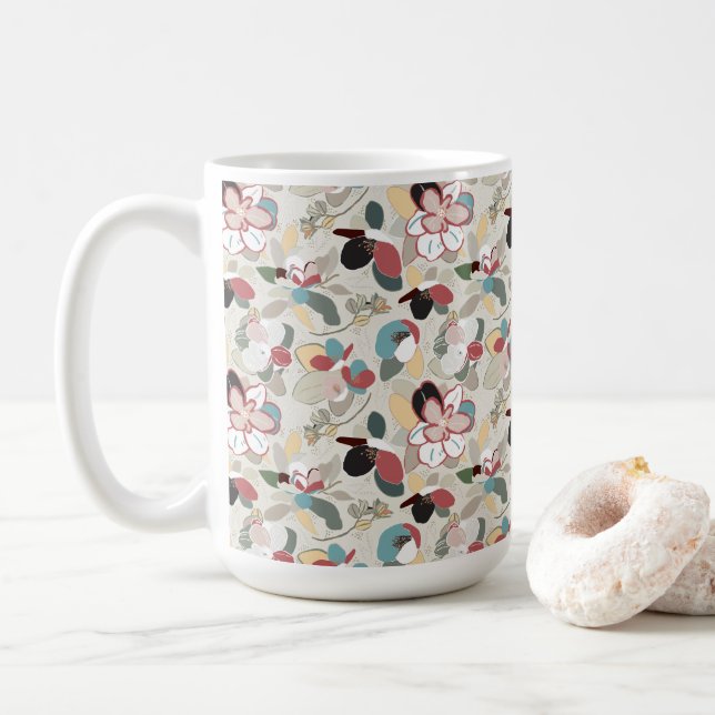 Caneca De Café Florals Neutrals Magnolia (Com Donut)