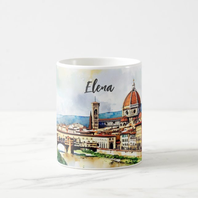 Caneca De Café Florença, pintura aquosa e charmosa (Centro)