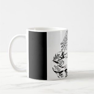 Caneca De Café Florença surreal Welch - preto e branco