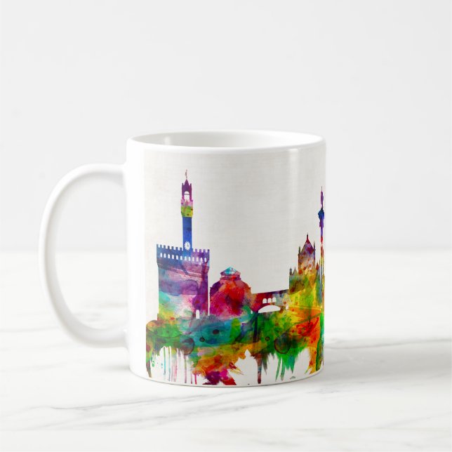 Caneca De Café Florence Itália Skyline (Esquerda)