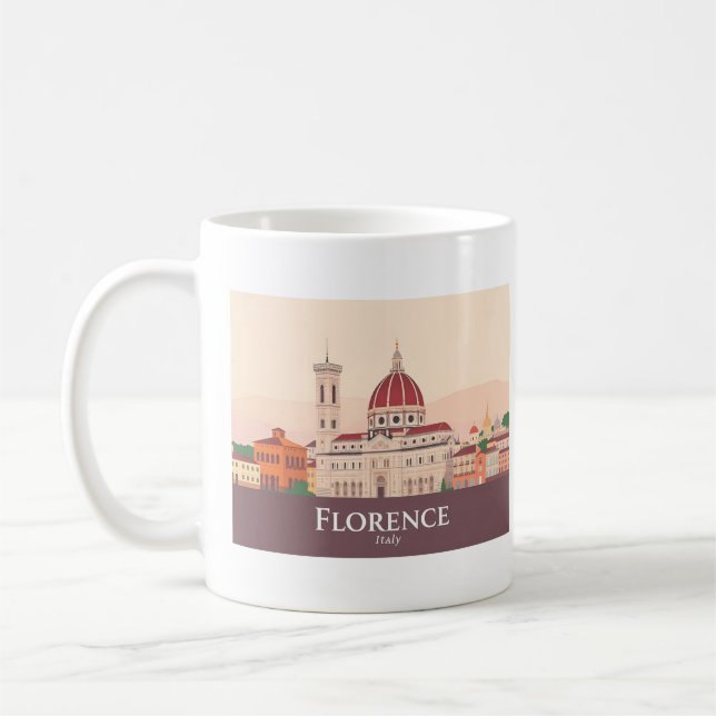 Caneca De Café Florence Italy Duomo di Firenze Pastel Viagem (Esquerda)