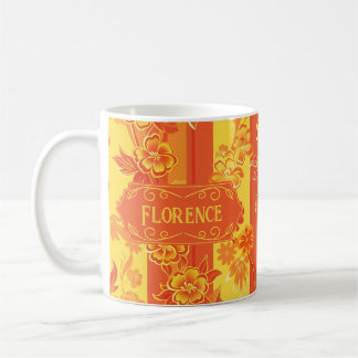 Caneca De Café Florence Yellow e Orange Floral