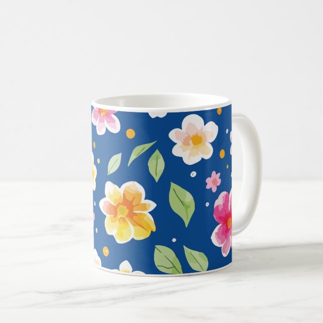Caneca De Café Flores (Frente Esquerda)