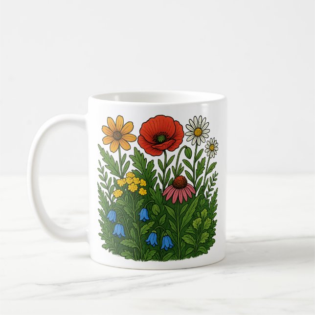 Caneca De Café Flores (Esquerda)