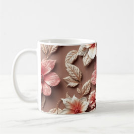 Caneca De Café Flores 3D