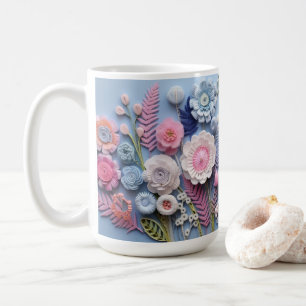 Caneca De Café Flores 3D